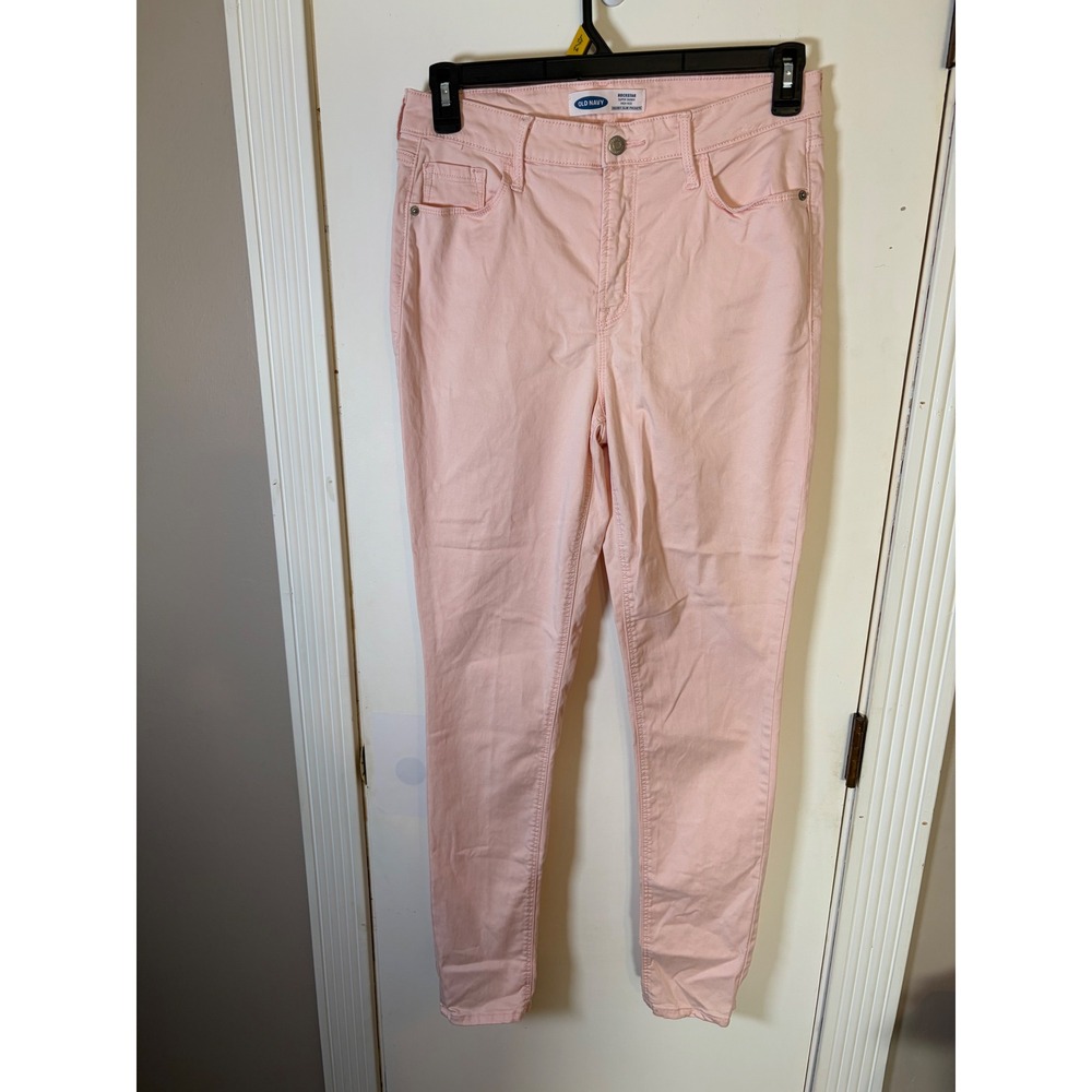 Old Navy Rockstar Super Skinny High Rise Pink Jeans Secret Slim Pockets 10 Tall